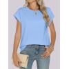 image:imageANRABESS Womens Tops Summer Cap Sleeve Basic Tee Shirts 2026 Trendy Loose Fit Casual Dressy Business Work Tshirts ClothesSky Blue