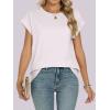 image:imageANRABESS Womens Tops Summer Cap Sleeve Basic Tee Shirts 2026 Trendy Loose Fit Casual Dressy Business Work Tshirts ClothesWhite