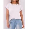 image:imageANRABESS Womens Tops Summer Cap Sleeve Basic Tee Shirts 2026 Trendy Loose Fit Casual Dressy Business Work Tshirts ClothesWhite