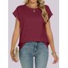 image:imageANRABESS Womens Tops Summer Cap Sleeve Basic Tee Shirts 2026 Trendy Loose Fit Casual Dressy Business Work Tshirts ClothesWine Red