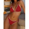 image:imageANRABESS Womens Triangle Bikini Sets Sexy Halter String Two Piece Swimsuits Tie Lace Trim Bathing Suit Trendy Beach SwimwearRed