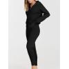 image:imageANRABESS Womens Two Piece Outfits Sweater Lounge Sets Long Sleeve Zip Up Knit Pullover Jogger Pants Tracksuit Travel OutfitsBlack