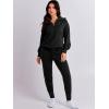 image:imageANRABESS Womens Two Piece Outfits Sweater Lounge Sets Long Sleeve Zip Up Knit Pullover Jogger Pants Tracksuit Travel OutfitsBlack