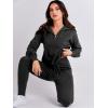 image:imageANRABESS Womens Two Piece Outfits Sweater Lounge Sets Long Sleeve Zip Up Knit Pullover Jogger Pants Tracksuit Travel OutfitsBlack