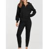 image:imageANRABESS Womens Two Piece Outfits Sweater Lounge Sets Long Sleeve Zip Up Knit Pullover Jogger Pants Tracksuit Travel OutfitsBlack