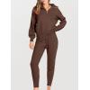 image:imageANRABESS Womens Two Piece Outfits Sweater Lounge Sets Long Sleeve Zip Up Knit Pullover Jogger Pants Tracksuit Travel OutfitsBrown