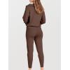 image:imageANRABESS Womens Two Piece Outfits Sweater Lounge Sets Long Sleeve Zip Up Knit Pullover Jogger Pants Tracksuit Travel OutfitsBrown