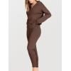 image:imageANRABESS Womens Two Piece Outfits Sweater Lounge Sets Long Sleeve Zip Up Knit Pullover Jogger Pants Tracksuit Travel OutfitsBrown
