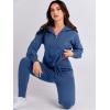image:imageANRABESS Womens Two Piece Outfits Sweater Lounge Sets Long Sleeve Zip Up Knit Pullover Jogger Pants Tracksuit Travel OutfitsDark Blue