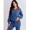 image:imageANRABESS Womens Two Piece Outfits Sweater Lounge Sets Long Sleeve Zip Up Knit Pullover Jogger Pants Tracksuit Travel OutfitsDark Blue