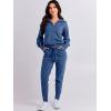 image:imageANRABESS Womens Two Piece Outfits Sweater Lounge Sets Long Sleeve Zip Up Knit Pullover Jogger Pants Tracksuit Travel OutfitsDark Blue