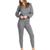 image:imageANRABESS Womens Two Piece Outfits Sweater Lounge Sets Long Sleeve Zip Up Knit Pullover Jogger Pants Tracksuit Travel OutfitsGrey