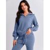 image:imageANRABESS Womens Two Piece Outfits Sweater Lounge Sets Long Sleeve Zip Up Knit Pullover Jogger Pants Tracksuit Travel OutfitsGrey Blue