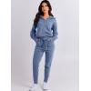 image:imageANRABESS Womens Two Piece Outfits Sweater Lounge Sets Long Sleeve Zip Up Knit Pullover Jogger Pants Tracksuit Travel OutfitsGrey Blue