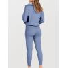 image:imageANRABESS Womens Two Piece Outfits Sweater Lounge Sets Long Sleeve Zip Up Knit Pullover Jogger Pants Tracksuit Travel OutfitsGrey Blue