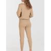 image:imageANRABESS Womens Two Piece Outfits Sweater Lounge Sets Long Sleeve Zip Up Knit Pullover Jogger Pants Tracksuit Travel OutfitsKhaki