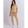 image:imageANRABESS Womens Two Piece Outfits Sweater Lounge Sets Long Sleeve Zip Up Knit Pullover Jogger Pants Tracksuit Travel OutfitsKhaki