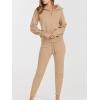image:imageANRABESS Womens Two Piece Outfits Sweater Lounge Sets Long Sleeve Zip Up Knit Pullover Jogger Pants Tracksuit Travel OutfitsKhaki
