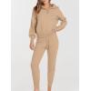 image:imageANRABESS Womens Two Piece Outfits Sweater Lounge Sets Long Sleeve Zip Up Knit Pullover Jogger Pants Tracksuit Travel OutfitsKhaki