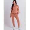 image:imageANRABESS Womens Two Piece Outfits Sweater Lounge Sets Long Sleeve Zip Up Knit Pullover Jogger Pants Tracksuit Travel OutfitsRust