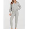 image:imageANRABESS Womens Two Piece Outfits Sweater Lounge Sets Long Sleeve Zip Up Knit Pullover Jogger Pants Tracksuit Travel OutfitsSilver Grey