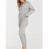 image:imageANRABESS Womens Two Piece Outfits Sweater Lounge Sets Long Sleeve Zip Up Knit Pullover Jogger Pants Tracksuit Travel OutfitsSilver Grey