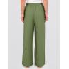 image:imageANRABESS Womens Wide Leg Beach Pants Elastic Waist Lightweight Casual Flowy Palazzo Lounge Trousers with PocketsArmy Green