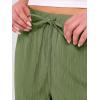 image:imageANRABESS Womens Wide Leg Beach Pants Elastic Waist Lightweight Casual Flowy Palazzo Lounge Trousers with PocketsArmy Green