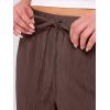 image:imageANRABESS Womens Wide Leg Beach Pants Elastic Waist Lightweight Casual Flowy Palazzo Lounge Trousers with PocketsBrown