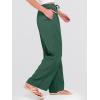 image:imageANRABESS Womens Wide Leg Beach Pants Elastic Waist Lightweight Casual Flowy Palazzo Lounge Trousers with PocketsDeep Green