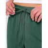 image:imageANRABESS Womens Wide Leg Beach Pants Elastic Waist Lightweight Casual Flowy Palazzo Lounge Trousers with PocketsDeep Green