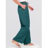 image:imageANRABESS Womens Wide Leg Beach Pants Elastic Waist Lightweight Casual Flowy Palazzo Lounge Trousers with PocketsLake Blue
