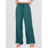 image:imageANRABESS Womens Wide Leg Beach Pants Elastic Waist Lightweight Casual Flowy Palazzo Lounge Trousers with PocketsLake Blue