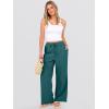 image:imageANRABESS Womens Wide Leg Beach Pants Elastic Waist Lightweight Casual Flowy Palazzo Lounge Trousers with PocketsLake Blue
