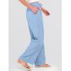 image:imageANRABESS Womens Wide Leg Beach Pants Elastic Waist Lightweight Casual Flowy Palazzo Lounge Trousers with PocketsLight Blue