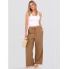 image:imageANRABESS Womens Wide Leg Beach Pants Elastic Waist Lightweight Casual Flowy Palazzo Lounge Trousers with PocketsYellow Brown