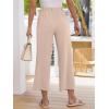 image:imageANRABESS Womens Wide Leg Beach PantsElastic Waist Flowy LightweightComfort for Office amp TravelLounge Trousers with PocketsApricot