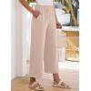 image:imageANRABESS Womens Wide Leg Beach PantsElastic Waist Flowy LightweightComfort for Office amp TravelLounge Trousers with PocketsApricot