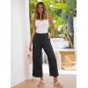 image:imageANRABESS Womens Wide Leg Beach PantsElastic Waist Flowy LightweightComfort for Office amp TravelLounge Trousers with PocketsBlack