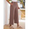 image:imageANRABESS Womens Wide Leg Beach PantsElastic Waist Flowy LightweightComfort for Office amp TravelLounge Trousers with PocketsBrown