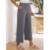 image:imageANRABESS Womens Wide Leg Beach PantsElastic Waist Flowy LightweightComfort for Office amp TravelLounge Trousers with PocketsDark Gray