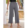 image:imageANRABESS Womens Wide Leg Beach PantsElastic Waist Flowy LightweightComfort for Office amp TravelLounge Trousers with PocketsDark Gray