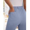 image:imageANRABESS Womens Wide Leg Beach PantsElastic Waist Flowy LightweightComfort for Office amp TravelLounge Trousers with PocketsGrey Blue