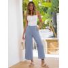 image:imageANRABESS Womens Wide Leg Beach PantsElastic Waist Flowy LightweightComfort for Office amp TravelLounge Trousers with PocketsGrey Blue