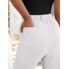 image:imageANRABESS Womens Wide Leg Beach PantsElastic Waist Flowy LightweightComfort for Office amp TravelLounge Trousers with PocketsWhite