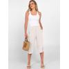 image:imageANRABESS Womens Wide Leg Capri Pants Elastic Waist Casual Loose Lounge Trousers 2026 Summer Flowy Beach Vacation ClothesBeige