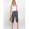 image:imageANRABESS Womens Wide Leg Capri Pants Elastic Waist Casual Loose Lounge Trousers 2026 Summer Flowy Beach Vacation ClothesDark Grey