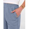image:imageANRABESS Womens Wide Leg Capri Pants Elastic Waist Casual Loose Lounge Trousers 2026 Summer Flowy Beach Vacation ClothesGrey Blue