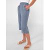 image:imageANRABESS Womens Wide Leg Capri Pants Elastic Waist Casual Loose Lounge Trousers 2026 Summer Flowy Beach Vacation ClothesGrey Blue
