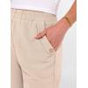 image:imageANRABESS Womens Wide Leg Capri Pants Elastic Waist Casual Loose Lounge Trousers 2026 Summer Flowy Beach Vacation ClothesParchment